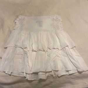 Forever 21 White Ruffled Skirt